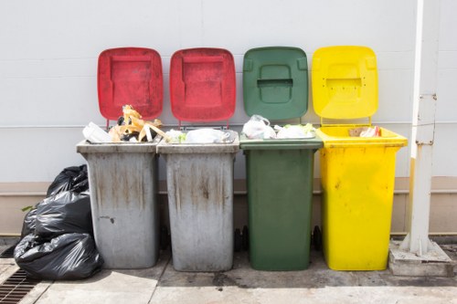 Waste removal truck parked in Shepperton street